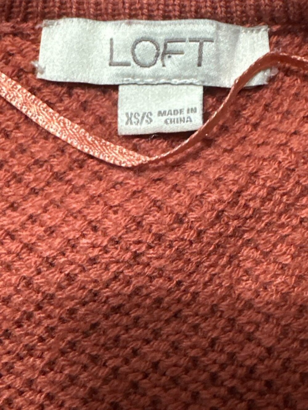 Loft Open Front Rust Orange Cardigan XS/S Lightweight Knit Women’s Layering Swea - Picture 6 of 9